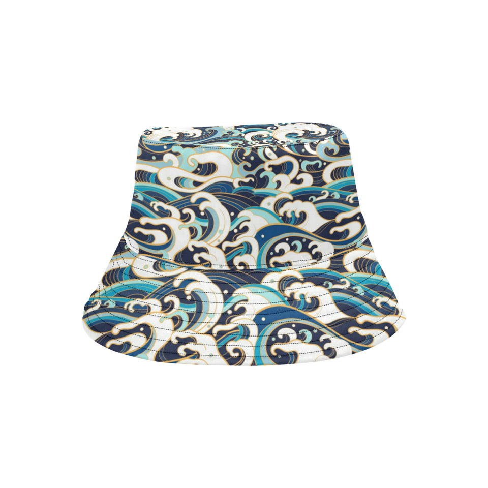 Japanese wave pattern Unisex Bucket Hat