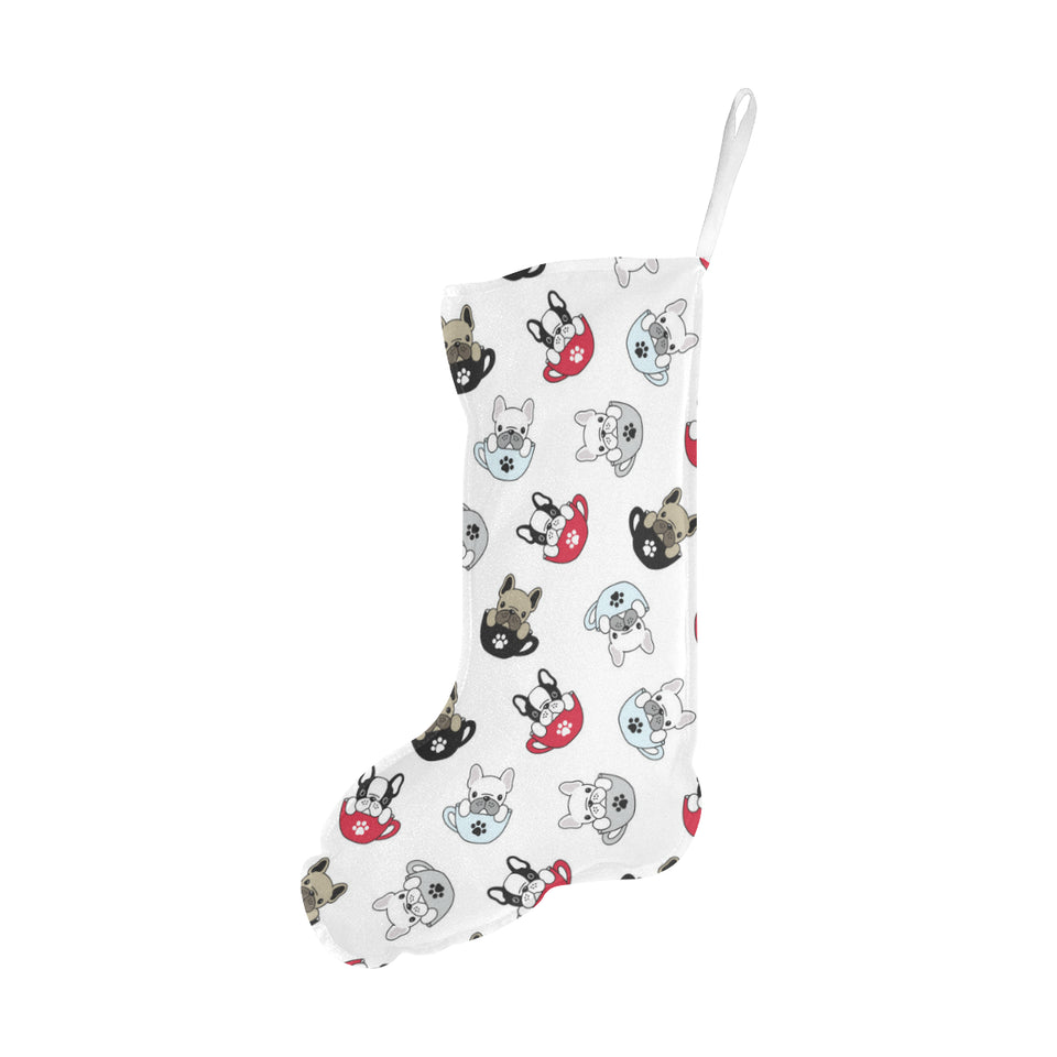 French bulldog cup paw pattern Christmas Stocking