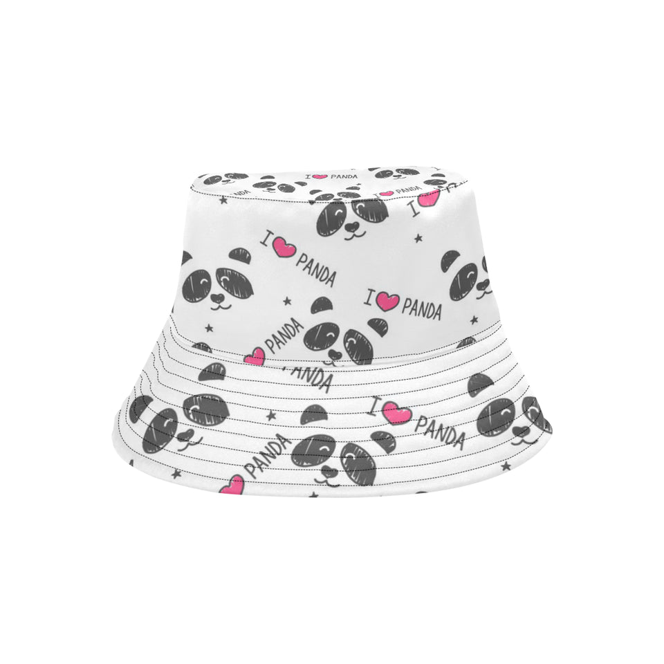 Hand Drawn faces of pandas pattern Unisex Bucket Hat