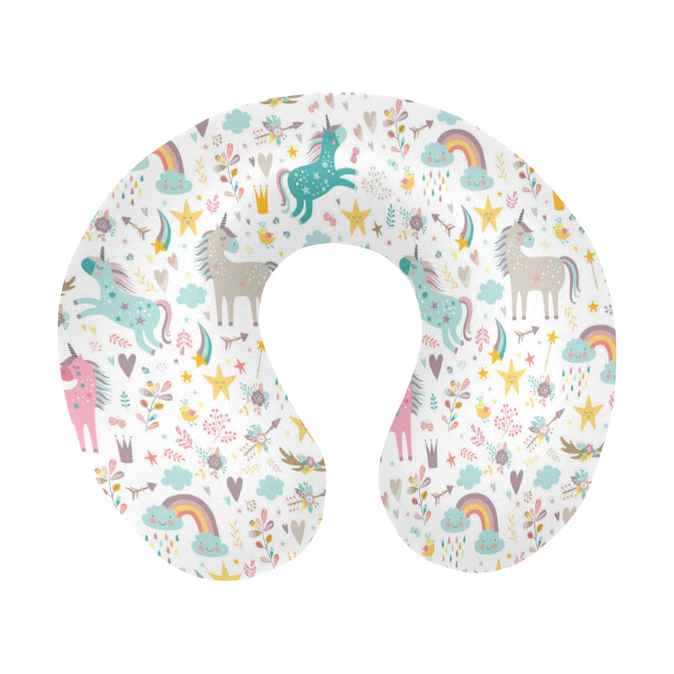 Colorful unicorn pattern U-Shaped Travel Neck Pillow
