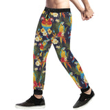 Colorful parrot flower pattern Unisex Casual Sweatpants