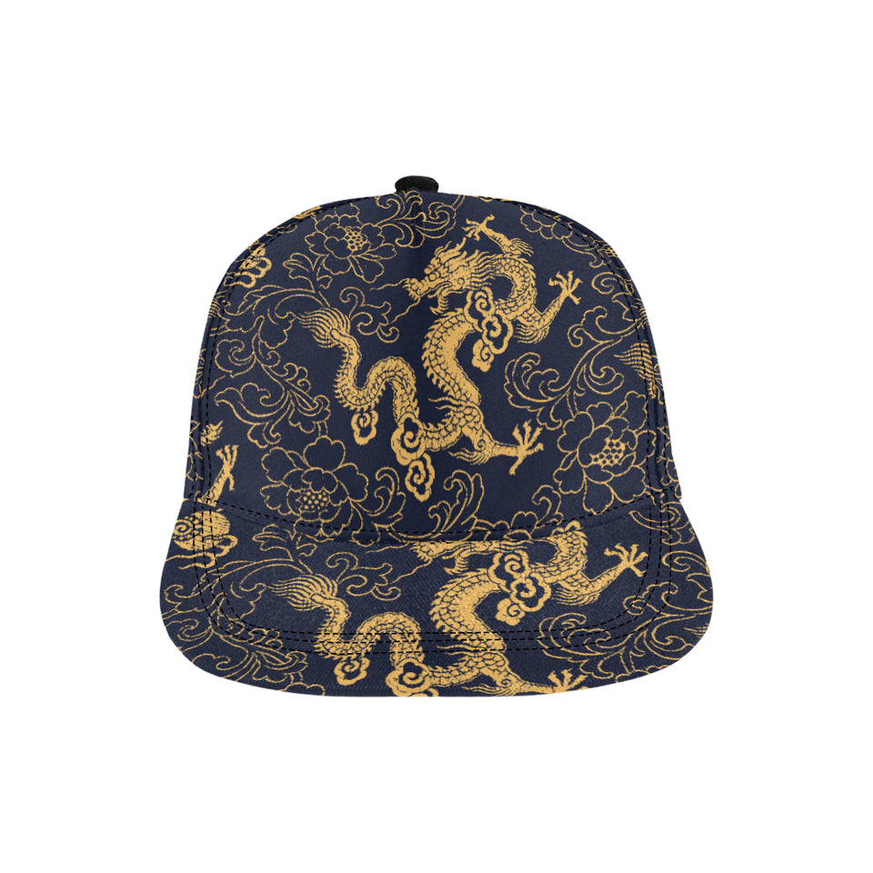 Gold dragon pattern All Over Print Snapback Cap