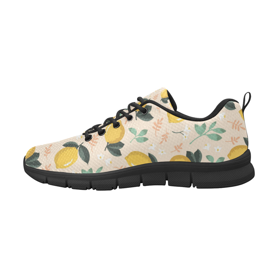 lemon flower leave pattern Men's Sneaker Shoes
