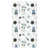 Hand drawn space elements space rocket star planet Bath Towel