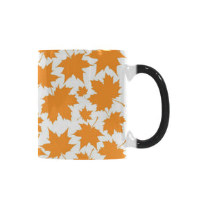 Orange Maple Leaf pattern Morphing Mug Heat Changing Mug