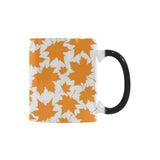 Orange Maple Leaf pattern Morphing Mug Heat Changing Mug