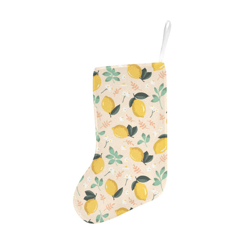 lemon flower leave pattern Christmas Stocking