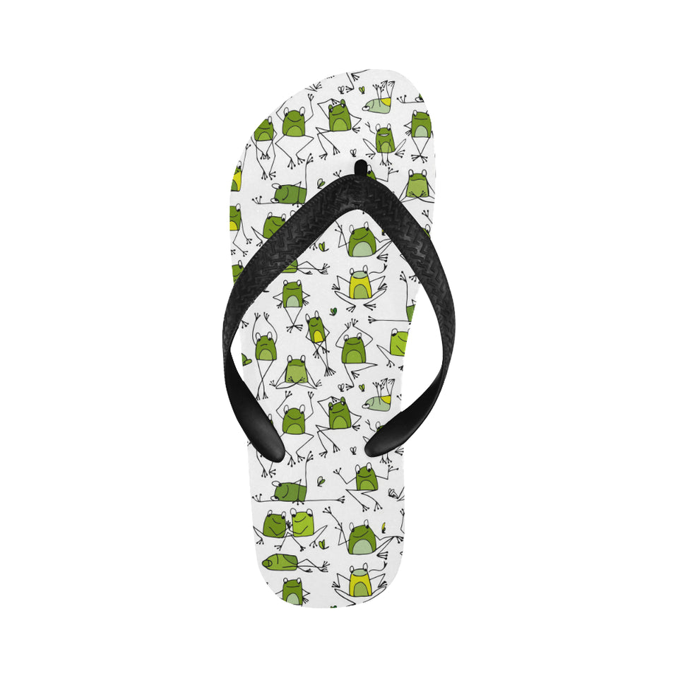 Sketch funny frog pattern Unisex Flip Flops