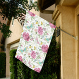 Hand drawn butterfly rose House Flag Garden Flag