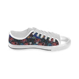 Octopus sea wave tropical fishe pattern Men's Low Top Canvas Shoes White