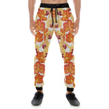 Orange yellow orchid flower pattern background Unisex Casual Sweatpants