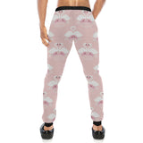 White swan and flower love pattern Unisex Casual Sweatpants