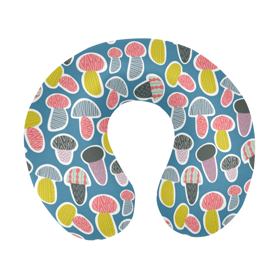Colorful mushroom design pattern U-Shaped Travel Neck Pillow