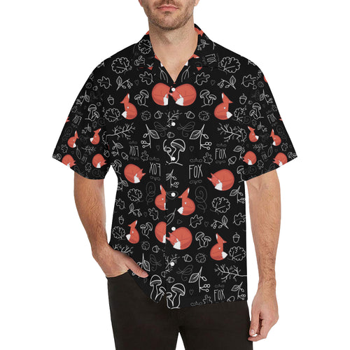 fox sleeping fox pattern Men's All Over Print Hawaiian Shirt