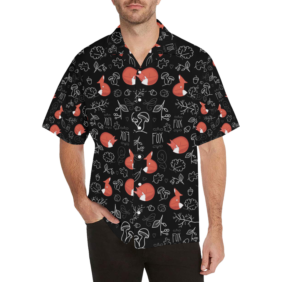 fox sleeping fox pattern Men's All Over Print Hawaiian Shirt