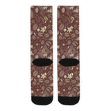 Coffee bean flower pattern Crew Socks