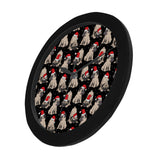 Christmas Pugs Santa_s red cap pattern Elegant Black Wall Clock