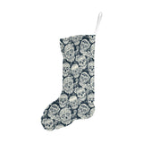 Sugar skull black white pattern Christmas Stocking