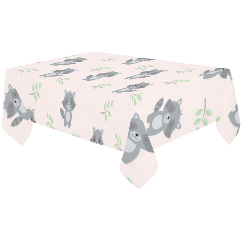 cute raccoons leaves pattern Tablecloth