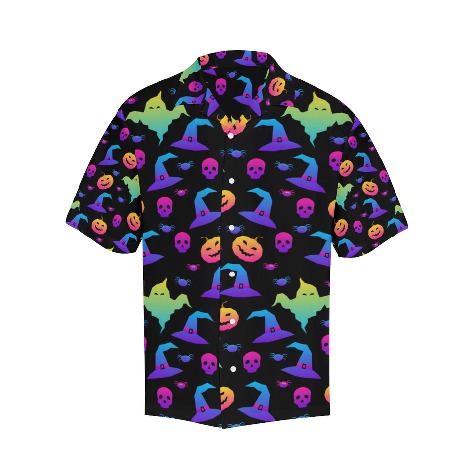 Colorful halloween background Men's All Over Print Hawaiian Shirt