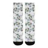 Peacock feather pattern Crew Socks