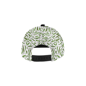 Hand drawn sketch style green Chili peppers patter All Over Print Snapback Cap