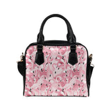 Pink flamingos pattern background Shoulder Handbag