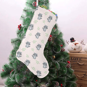 cute raccoons leaves pattern Christmas Stocking