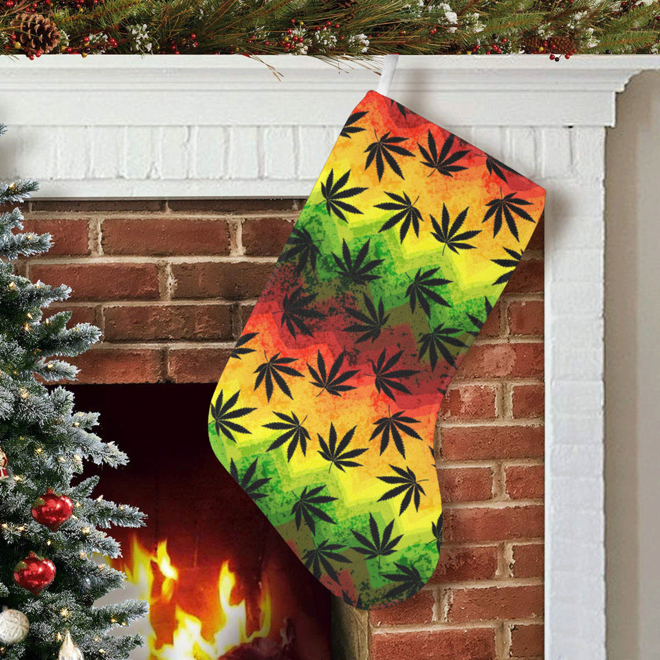 Canabis Marijuana Weed Pattern Print Design 03 Christmas Stocking