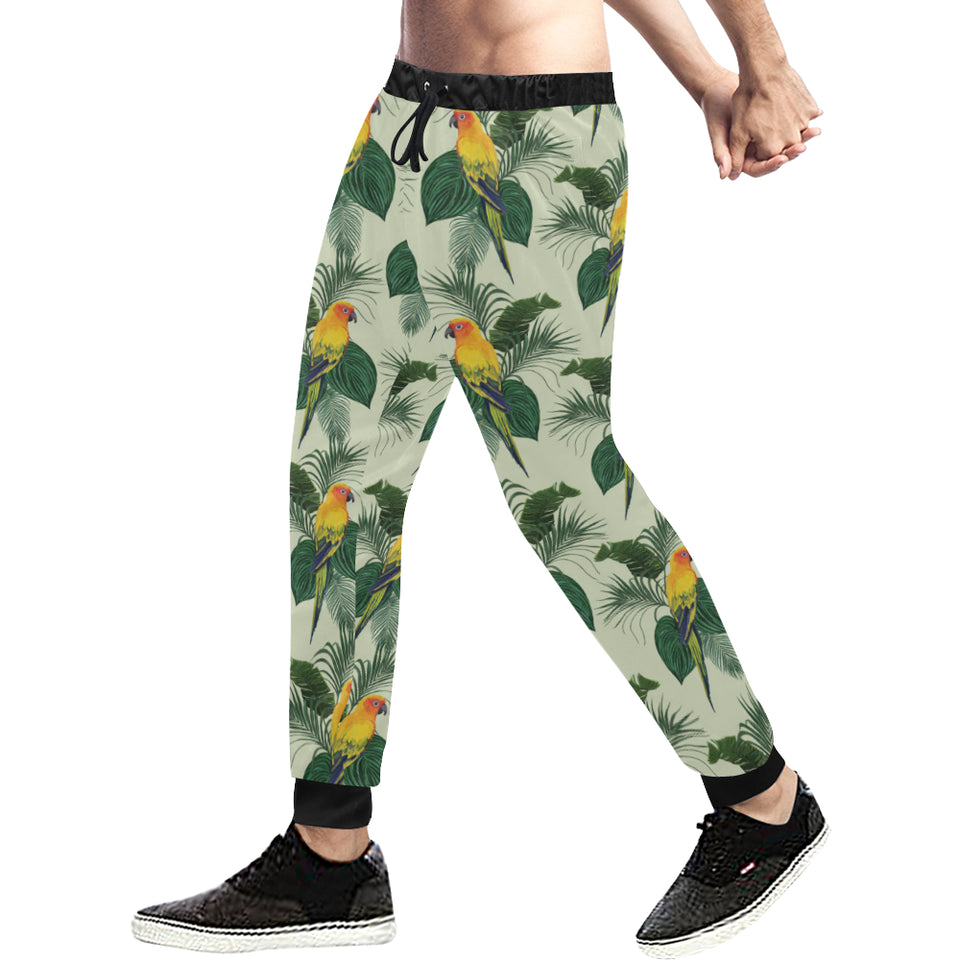 Beautiful parrot palm leaves pattern Unisex Casual Sweatpants