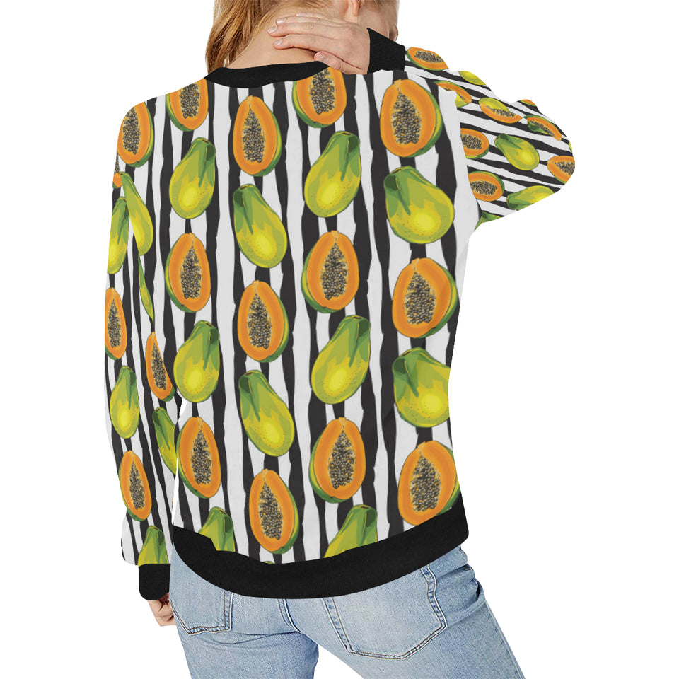 papaya design pattern Women's Crew Neck Sweatshirt