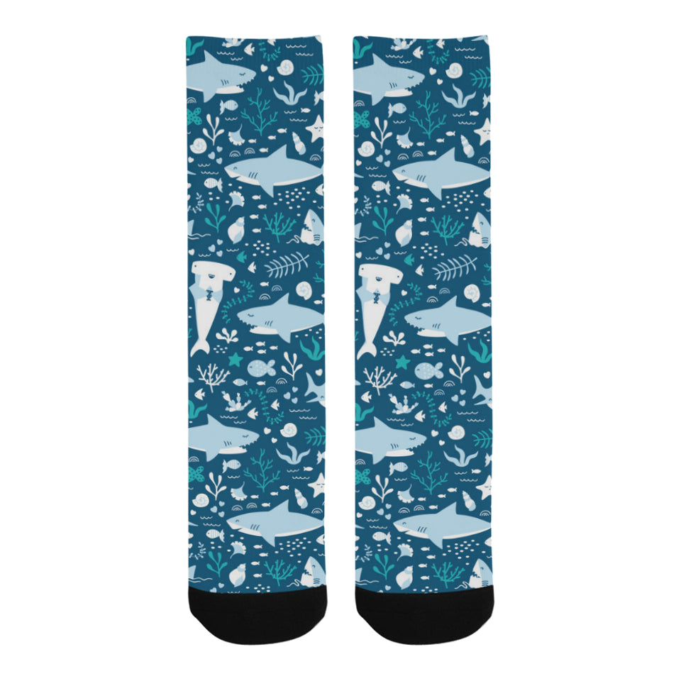 Cute shark pattern Crew Socks