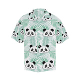 Panda pattern tropical leaves background Men's All Over Print Hawaiian Shirt