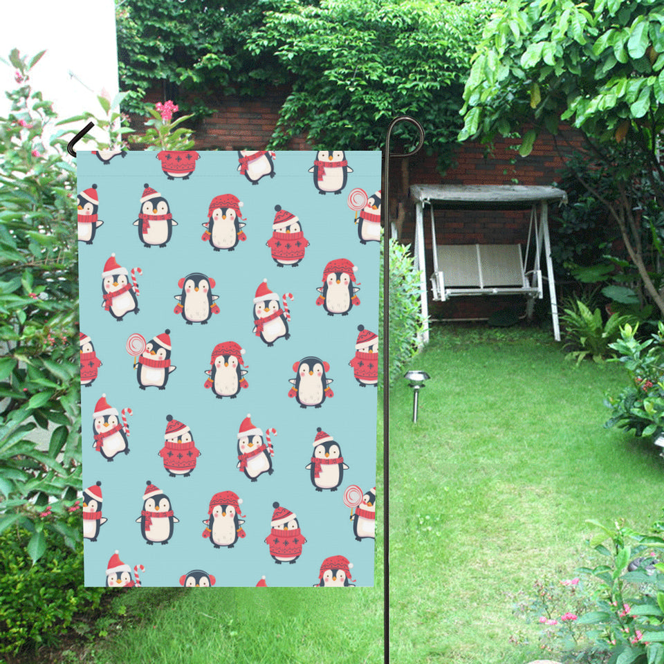 Cute penguin christmas design pattern House Flag Garden Flag