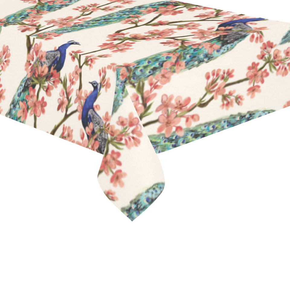 Peacock tropical flower pattern Tablecloth