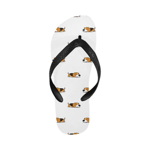 Cute beagle dog sleeping pattern Unisex Flip Flops