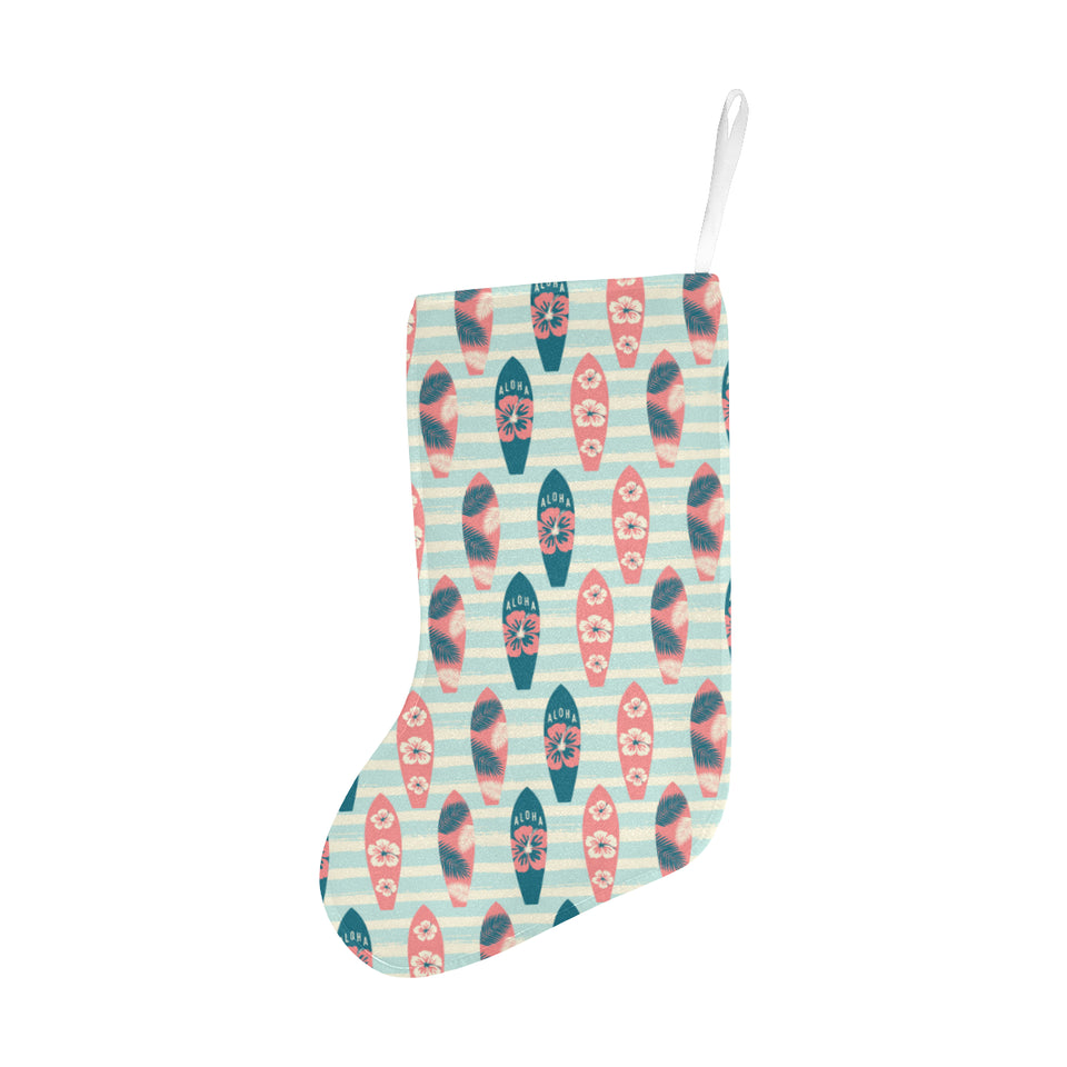 Surfboard Pattern Print Design 02 Christmas Stocking