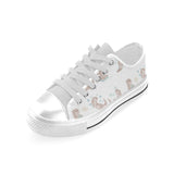 Cute sea otters pattern Men's Low Top Canvas Shoes White