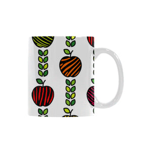 colorful apples leave zebra stripe Classical White Mug (Fulfilled In US)