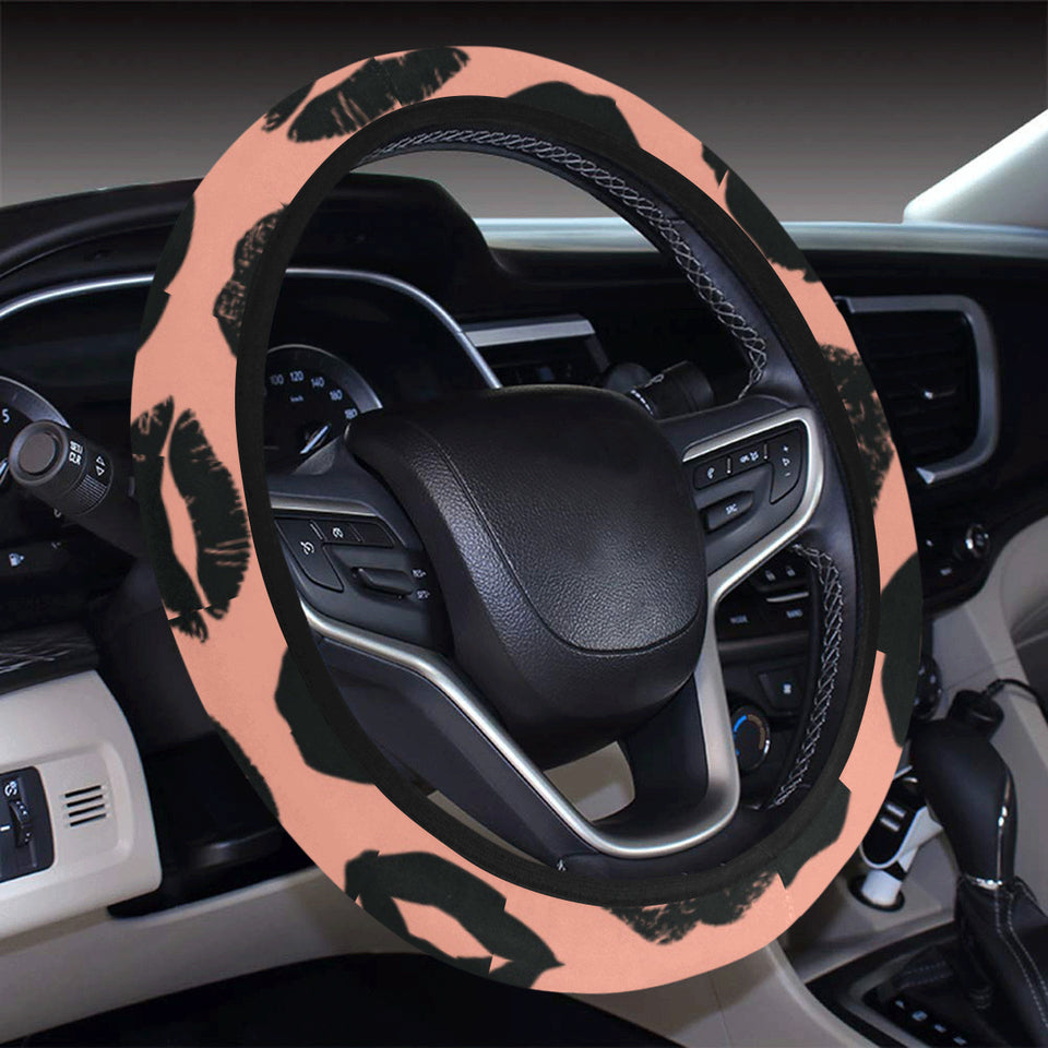 Lips Pattern Print Design 02 Car Steering Wheel Cover