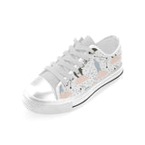 Polar bears star poka dot pattern Men's Low Top Shoes White