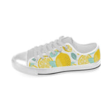 lemon design pattern Men's Low Top Canvas Shoes White