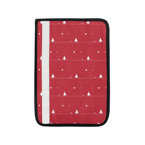 Christmas tree star snow red background Car Seat Belt Cover