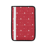 Christmas tree star snow red background Car Seat Belt Cover