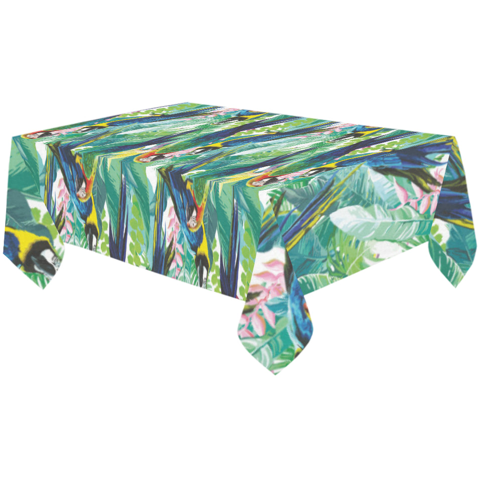 Colorful parrot exotic flower leaves Tablecloth
