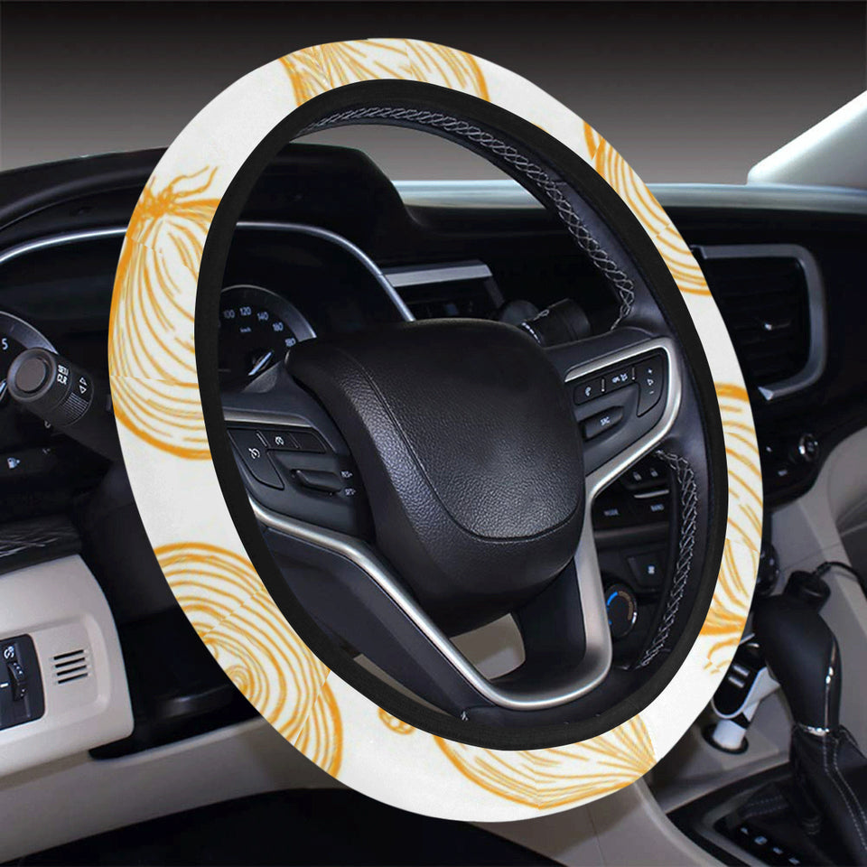 hand drawn onion pattern Car Steering Wheel Cover