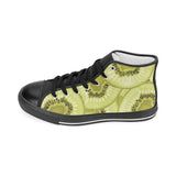 Sliced kiwi pattern Women's High Top Canvas Shoes Black