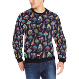 Colorful mushroom pattern Men's Crew Neck Sweatshirt