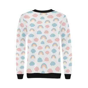 Cute rainbow clound pattern Women's Crew Neck Sweatshirt