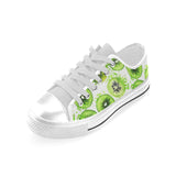 Watercolor kiwi pattern Men's Low Top Canvas Shoes White